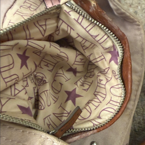 Y2K Juicy Couture Beige Tote with Brown Leather Handles - Picture 12 of 15